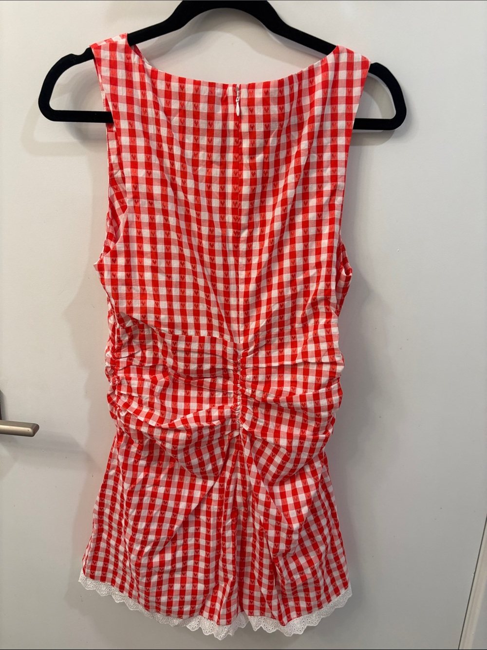 MAJORELLE Peggy Mini Dress in Red & White Check Sz Medium New with Tags - Picture 2 of 5
